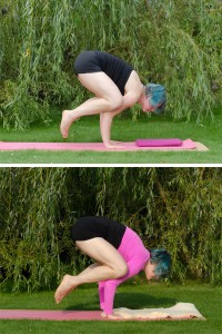 Yoga yogaposition Armbalance balanceübungen Asana crow bakasana krähe