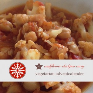 diy adventskalender vegetarisch kochen rezept curry Blumenkohl Kichererbsen