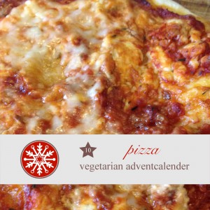 diy adventskalender vegetarisch kochen rezept vegetarische Pizza mit Tomatensoße und Käse Rezept lecker