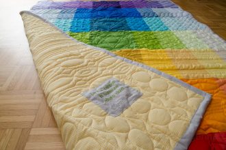 Quilt, Patchworkdecke, Tagesdecke, Regenbogen, Chakra, bunt, chakren, quilten, nähen